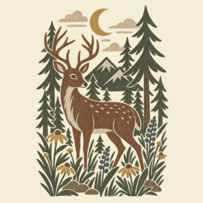 Forest Deer Tee Design
